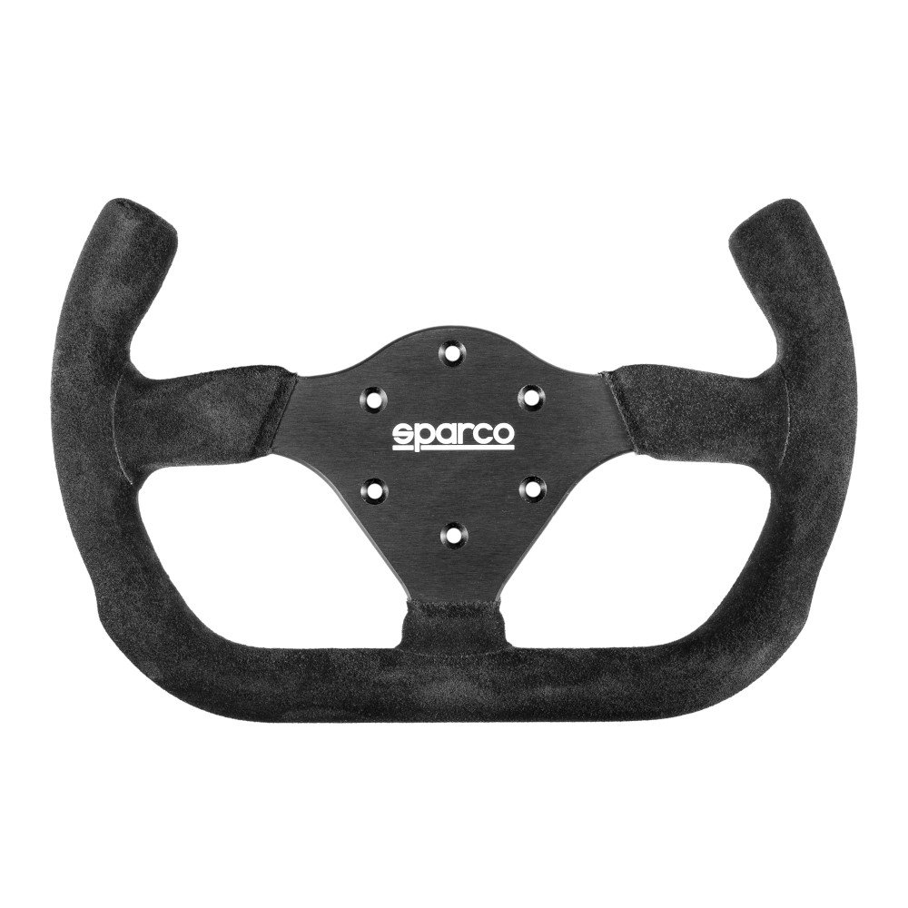 Sparco P310 Open Flat Steering Wheel, Black Suede, Black Spokes
