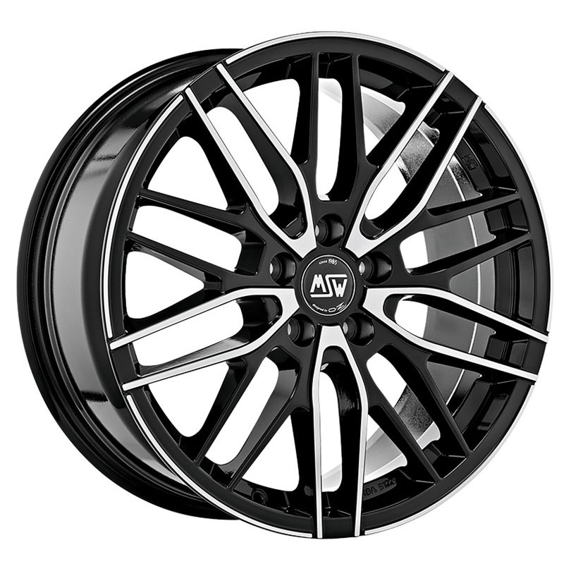 MSW 72 17x7" 5x112 ET35, Gloss Black, Machined Spokes