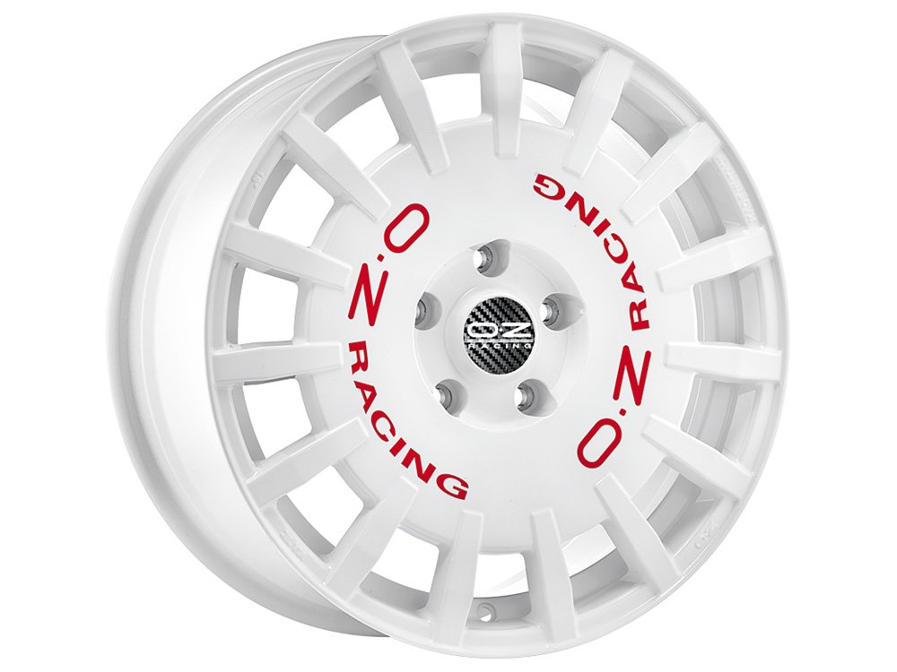 OZ Rally Racing 18x8" 5x112 ET35, White, Red Lettering