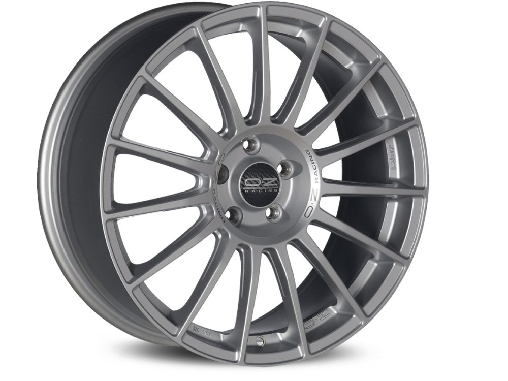OZ Superturismo LM 17x7.5" 5x112 ET50, Flat Race Silver, Black Lettering
