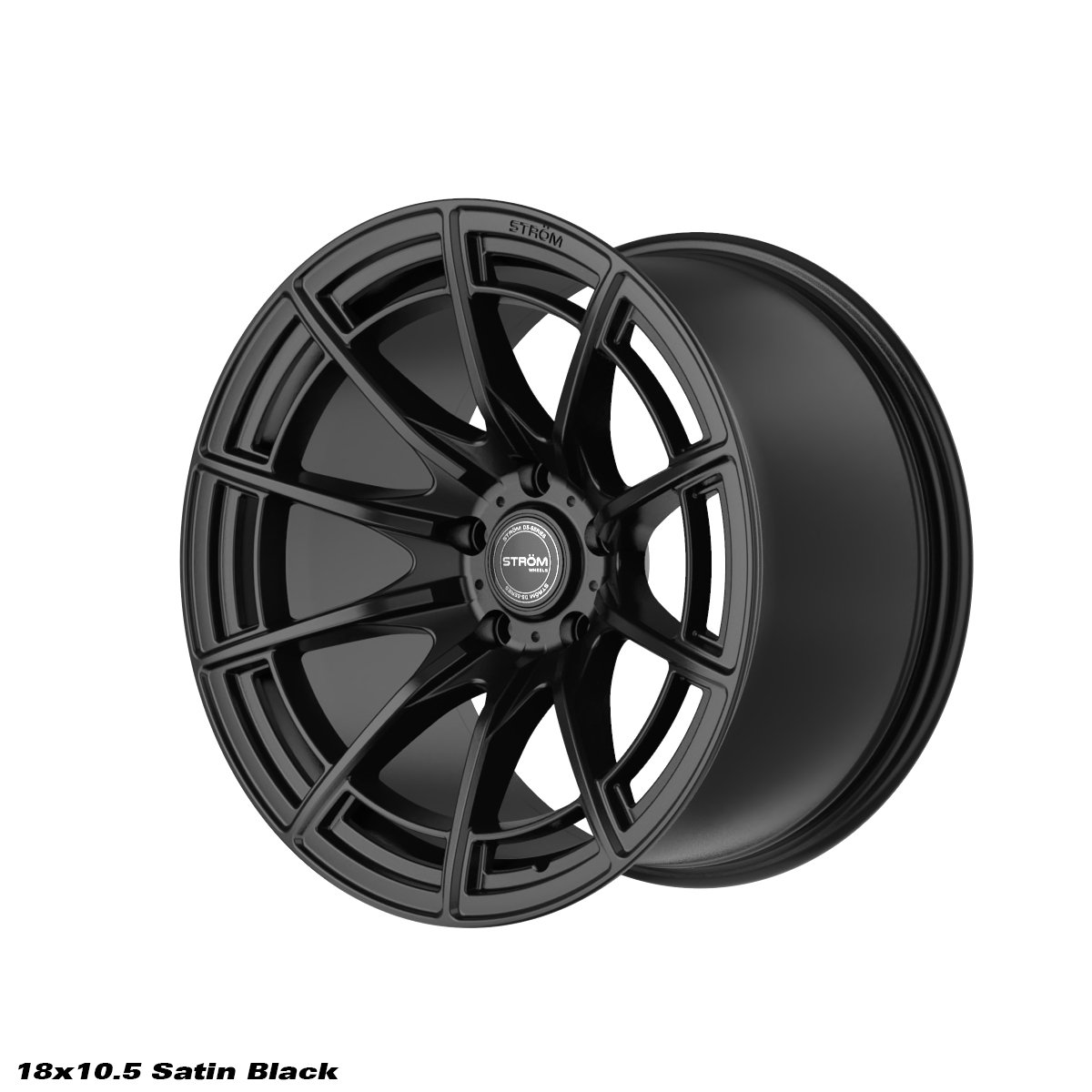 Ström DS-F55 18x10.5 5x114.3 ET10, Full Satin Black