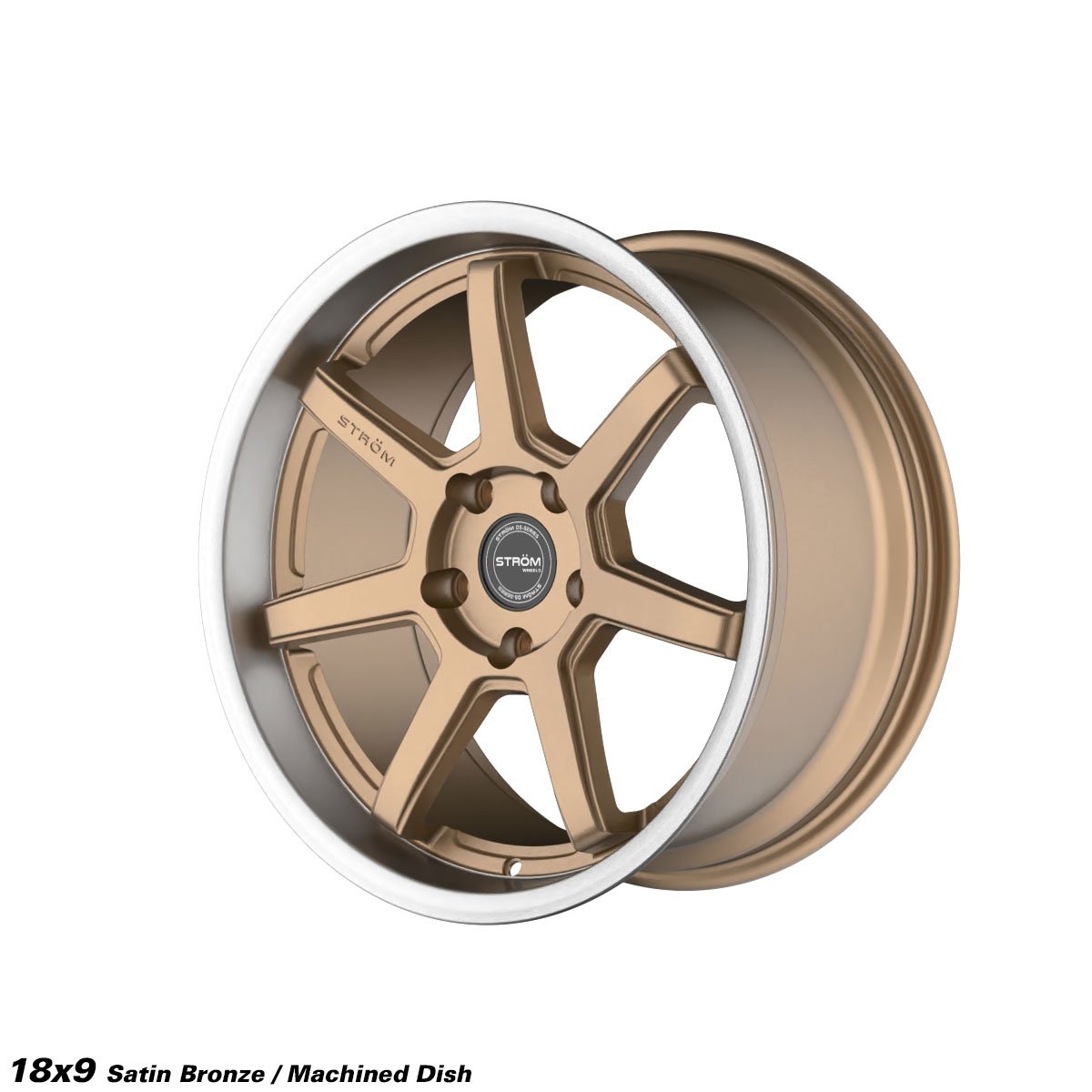 Ström DS-15 18x9" 5x114.3 ET30, Satin Bronze, Polished Dish