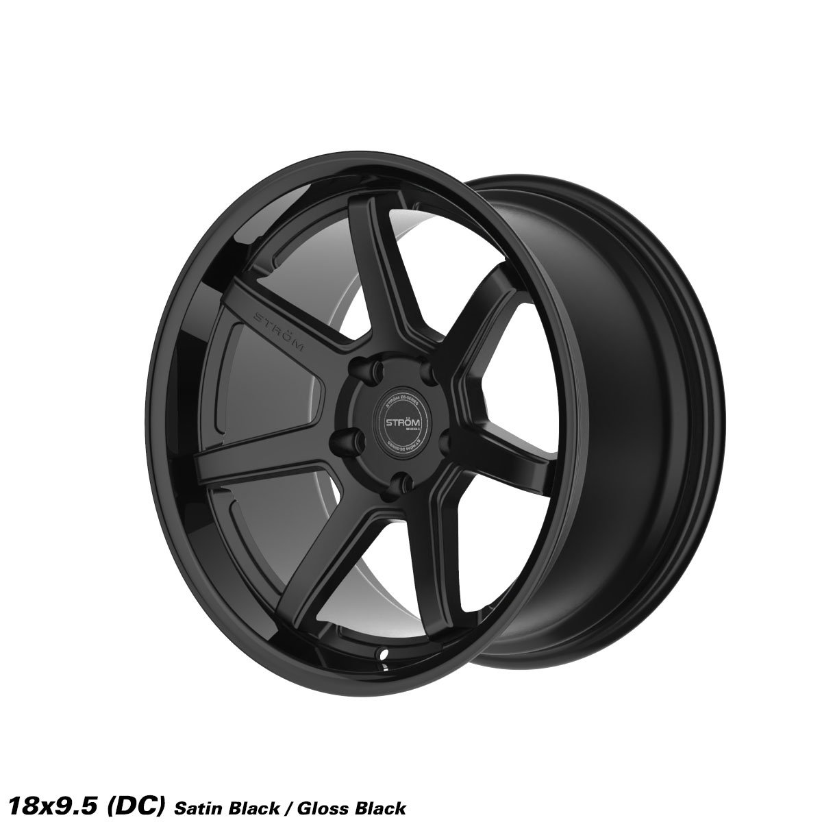 Ström DS-15 18x9.5" 5x114.3 ET30, Gloss Black & Satin Face