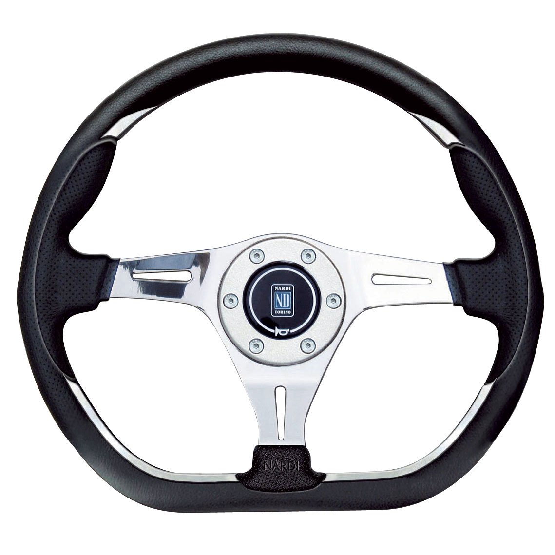 Nardi Kallista Steering Wheel, Black Leather, Chrome Spokes, Ø35 cm