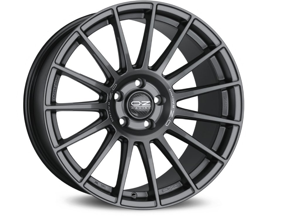 OZ Superturismo Dakar 21x11.5" 5x120 ET38, Flat Graphite, Silver Lettering