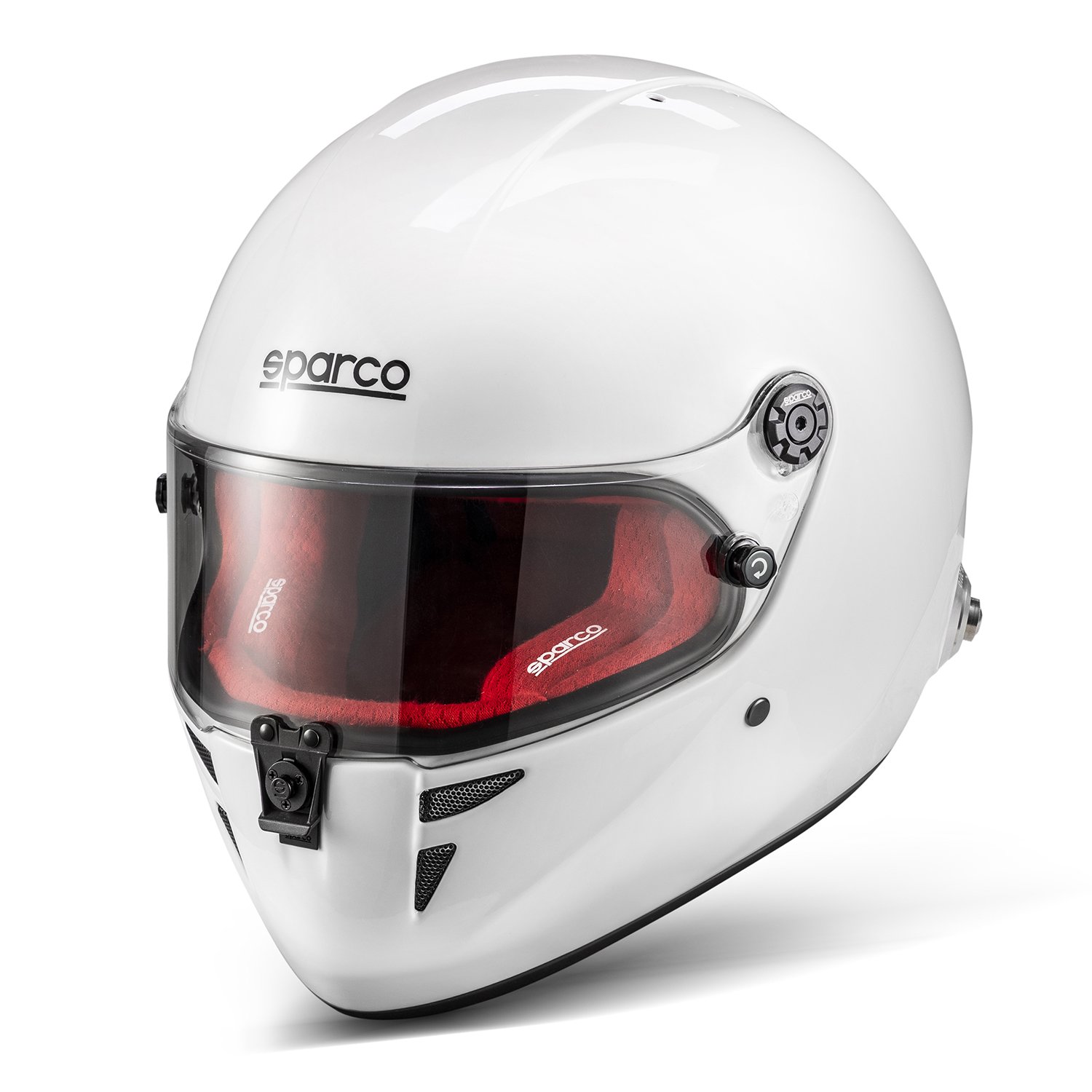 Sparco Stealth RF Helmet, White, Red Lining, Size L (FIA) - Refurbished