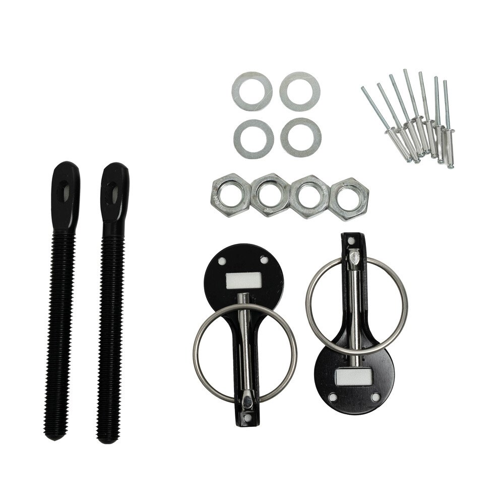 Aluminium Bonnet Pins, Black