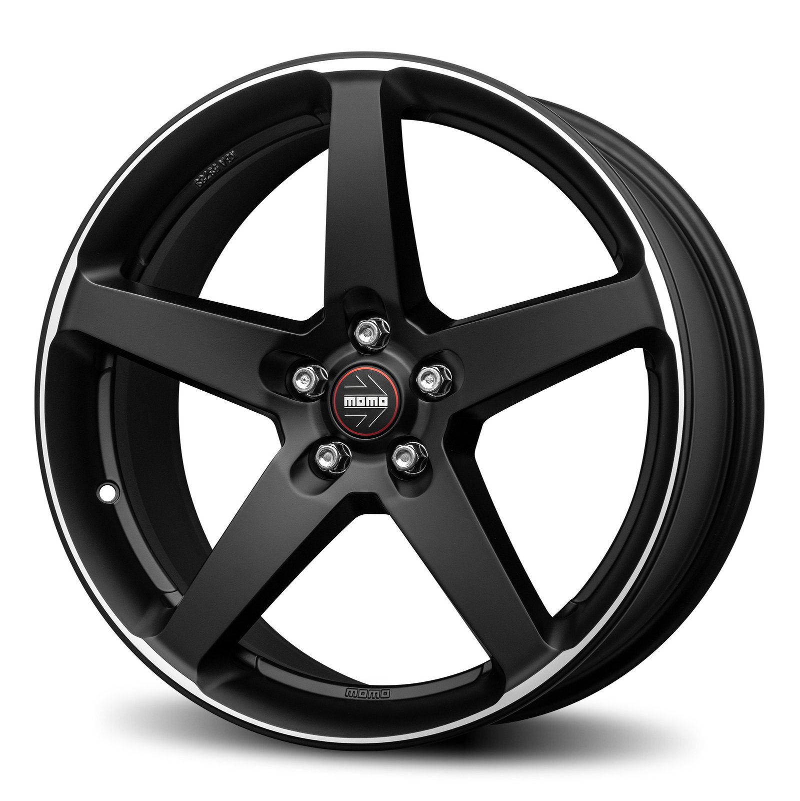Momo Five 17x8" 5x112 ET35, Flat Black, Machined Spokes
