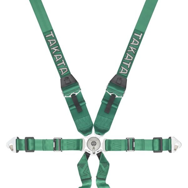 Takata Race 6 - 6 Point FIA Hans Harness - Green