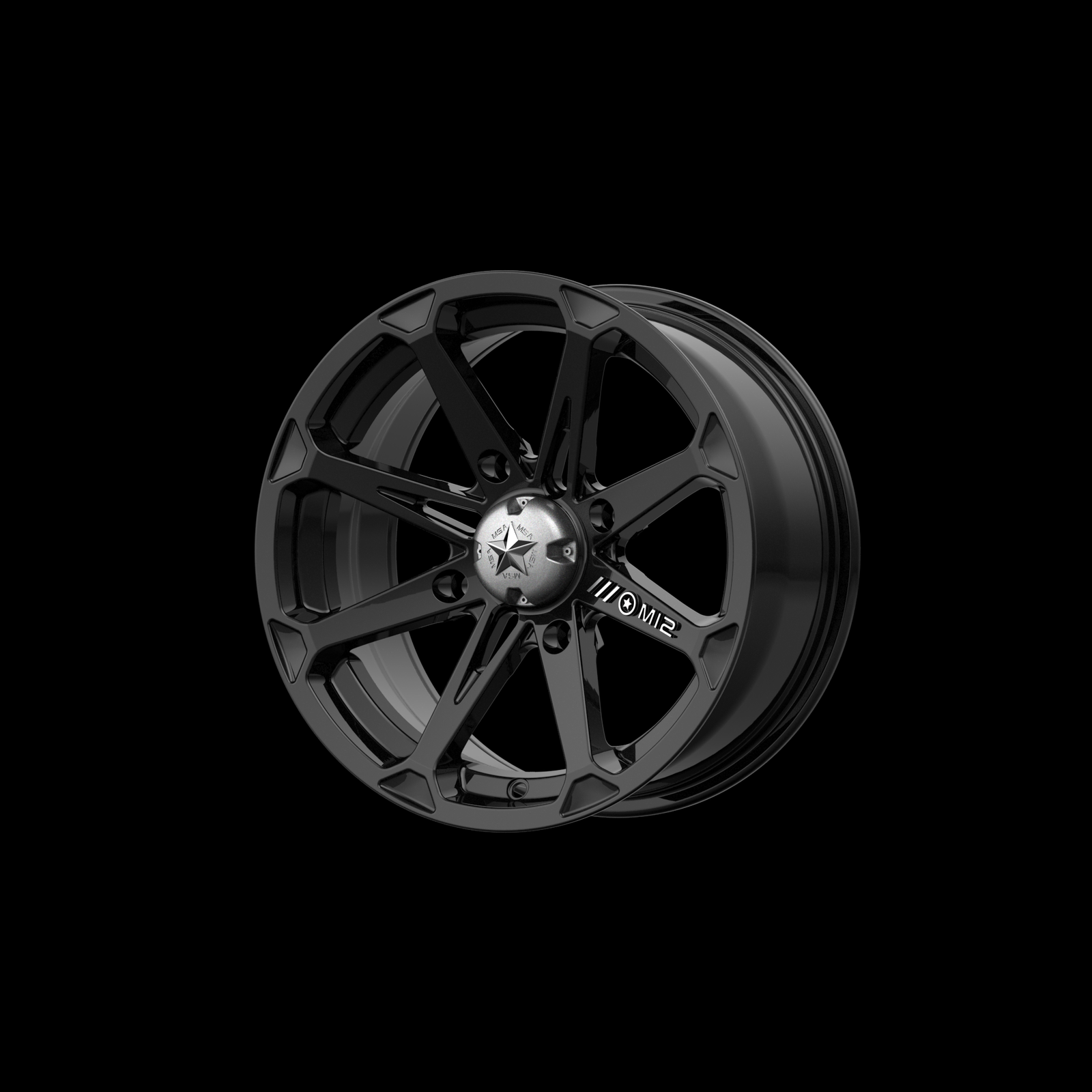 MSA Offroad Wheels M12 Diesel UTV 15X7 4x156 ET10, Gloss Black