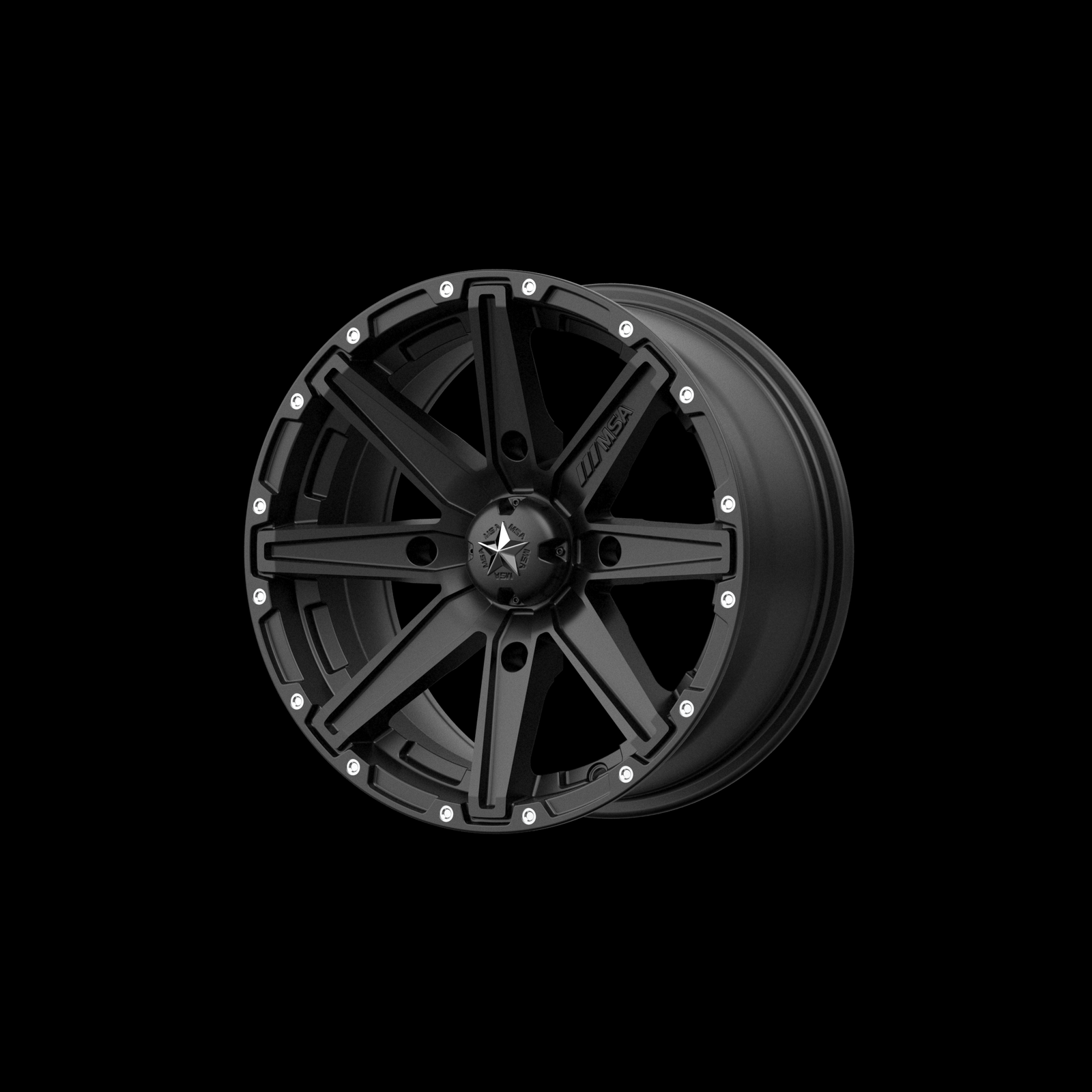 MSA Offroad Wheels M33 Clutch UTV 16X7 4x156 ET10, Satin Black