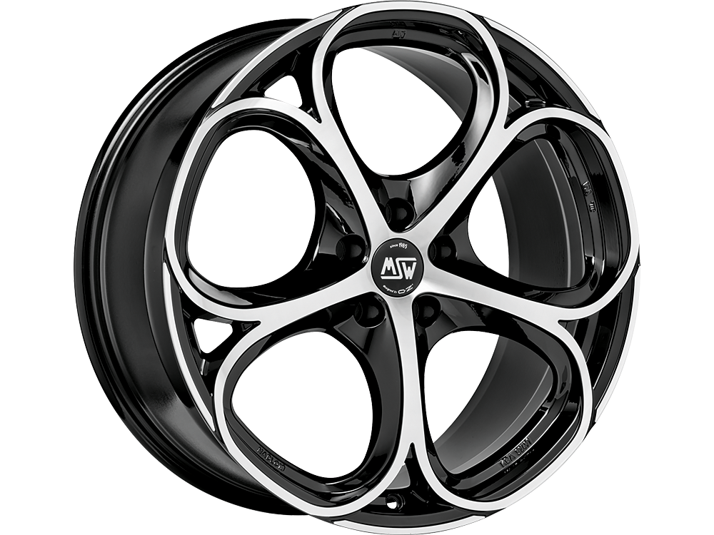 MSW 82 18x8" 5x110 ET35, Gloss Black, Machined Spokes