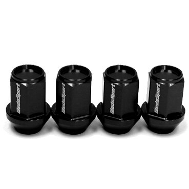WedsSport M12x1.25 Steel Black Wheel Nuts (Set of 4)