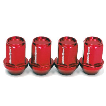 WedsSport M12x1.25 Forged Aluminium Red Wheel Nuts (Set of 4)