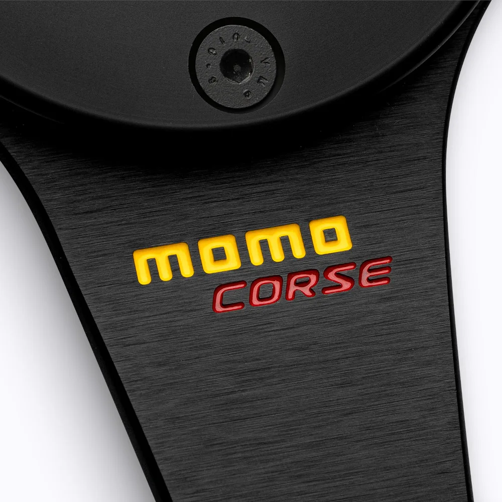 Momo Corse 2.0 Steering Wheel, Black Suede, Black Spokes - 35 cm
