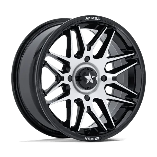 MSA Offroad Wheels M52 Radar UTV 15X7 4x156 ET10, Gloss Black Machined