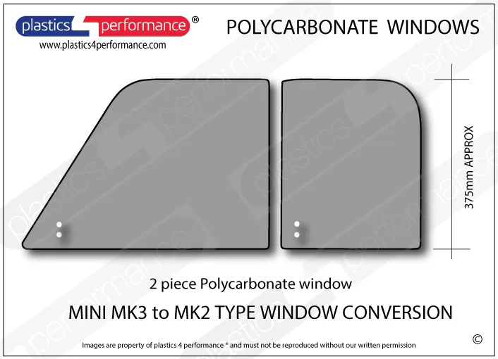 Polycarbonate Windows for Mini Classic MK3 to MK2 Conversion