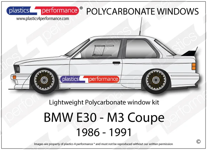 Polycarbonate Windows for BMW M3 E30 (88-91)